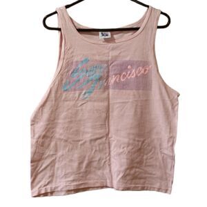 Americas Finest Vintage Pink San Francisco Tank Top USA Medium Barbiecore Top